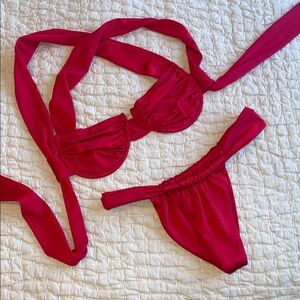 Red Inamorata Luciana Bikini Set with Wrap M